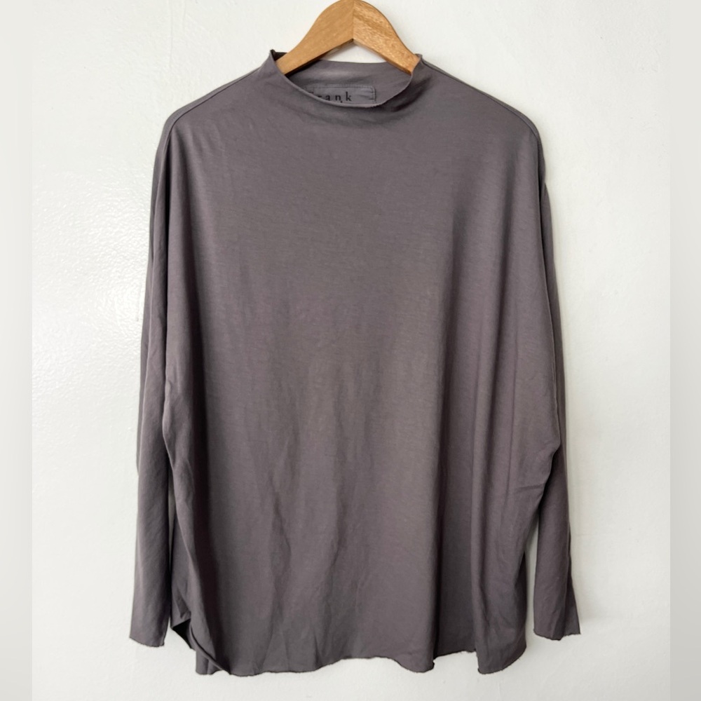 Frank & Eileen Funnel Neck Long Sleeve Tee Elephant Gray size S t-Shirt